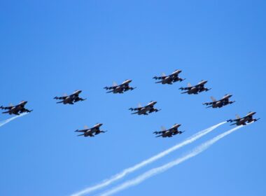 Dutch F-16 fighters formation flight