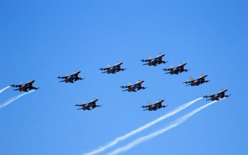 Dutch F-16 fighters formation flight