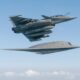 Dassault Rafale flying in formation with the nEUROn stealth drone