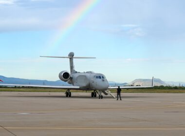 EA-37B Compass Call departs at Davis-Monthan Air Force Base, Arizona