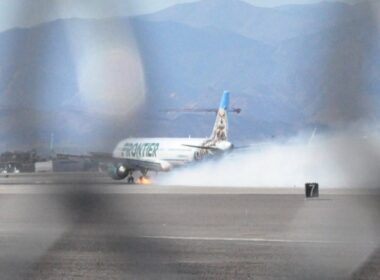 Frontier Airlines brake fire Las Vegas