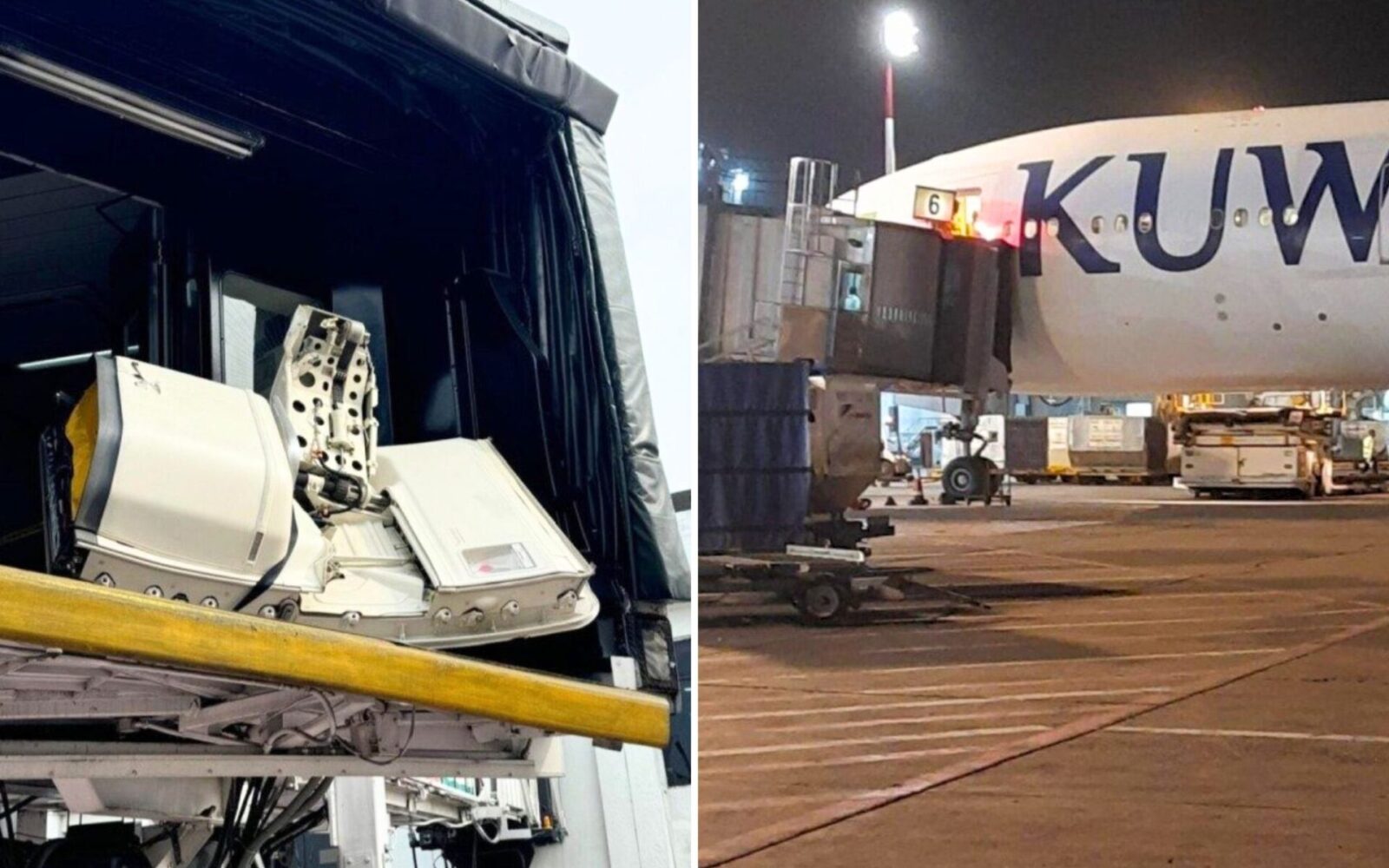 Kuwait Airways B777 door falls after boarding bridge mishap - AeroTime