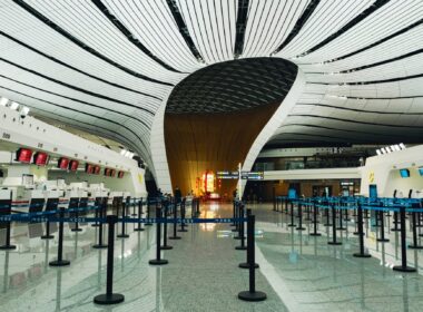 Beijing airport terminal in China