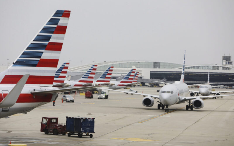 American airlines aircraft on the ramp