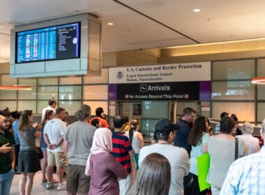 Interior of the Arrivals hall at Logan International Airport