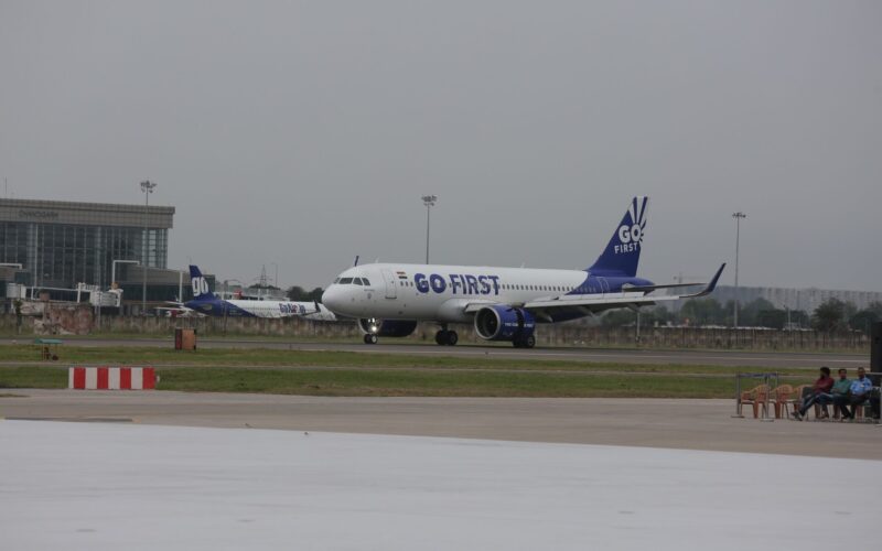 Go First plane Shaheed Bhagat Singh International Airport