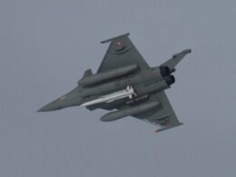 French Rafale fighter jet carrying an ASMPA standoff nuclear missile