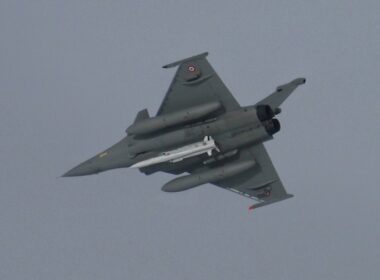 French Rafale fighter jet carrying an ASMPA standoff nuclear missile