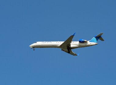 Bombardier CRJ-550 jet operated by United Airlines by GoJet Airlines