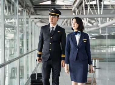 Cabin crew and pilot