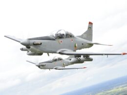 Pilatus PC-9 of the Irish Air Corps flying in formation