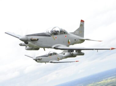 Pilatus PC-9 of the Irish Air Corps flying in formation