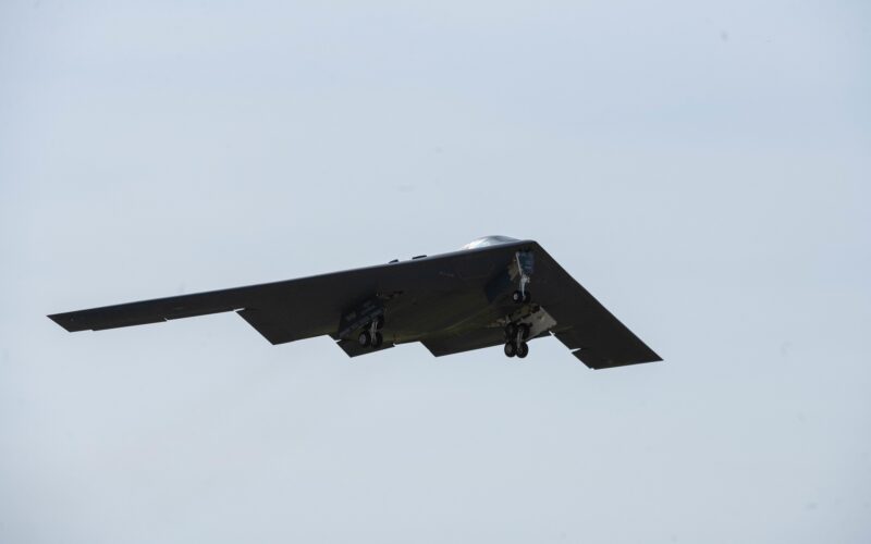 A B 2 Spirit stealth bomber assigned to Whiteman Air Force Base