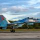 A Belarusian SU-30SM fighter jet