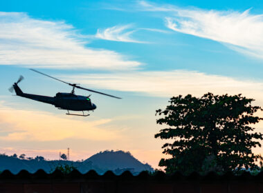 A Bell Huey flown by the Brazilian police