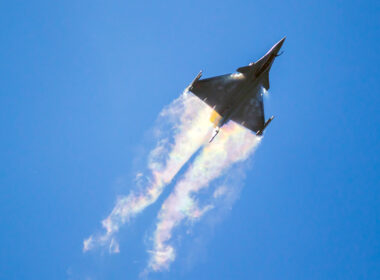 A Dassault Rafale fighter jet in flight