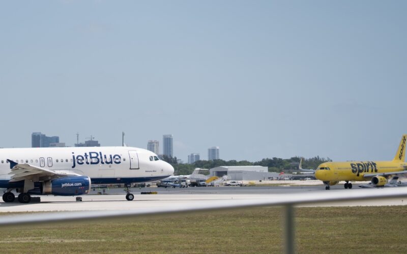 A-JetBlue-and-Spirit-aircraft-facing-each-other-on-the-runway