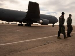 A KC-46 Pegasus tanker aircraft