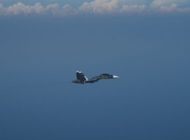 A Russian Su-30 Flanker intercepted by the Swedish Air Force