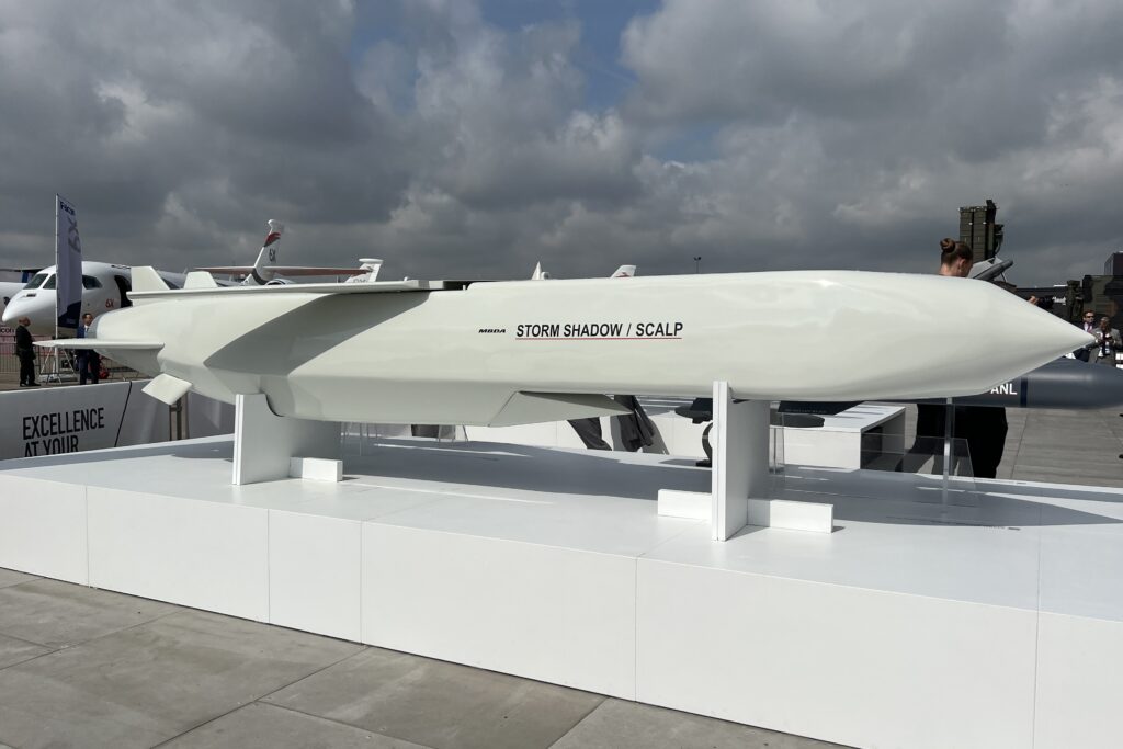 A SCALP Storm Shadow cruise missile at the Paris Air Show 2023