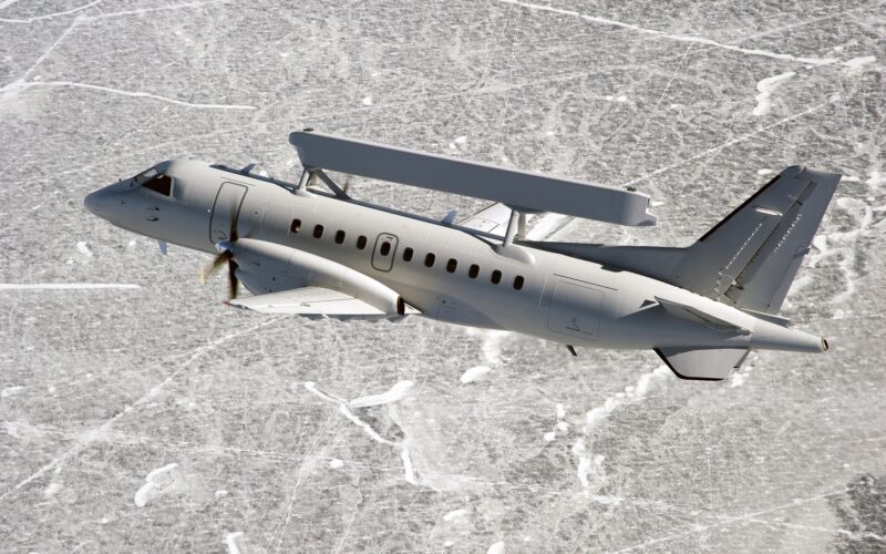 A Saab 340 early warning aircraft