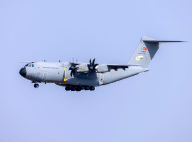 A Turkish Airbus A400M transport aircraft