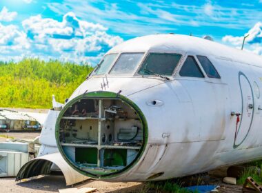 Dismanted aircraft in Russia