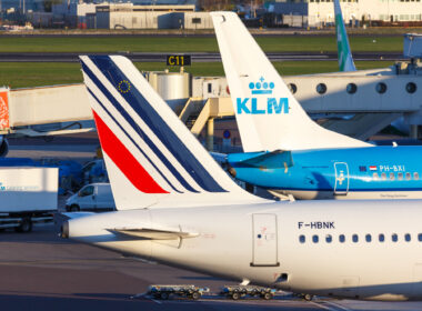 Air France-KLM aircraft parked next to each other