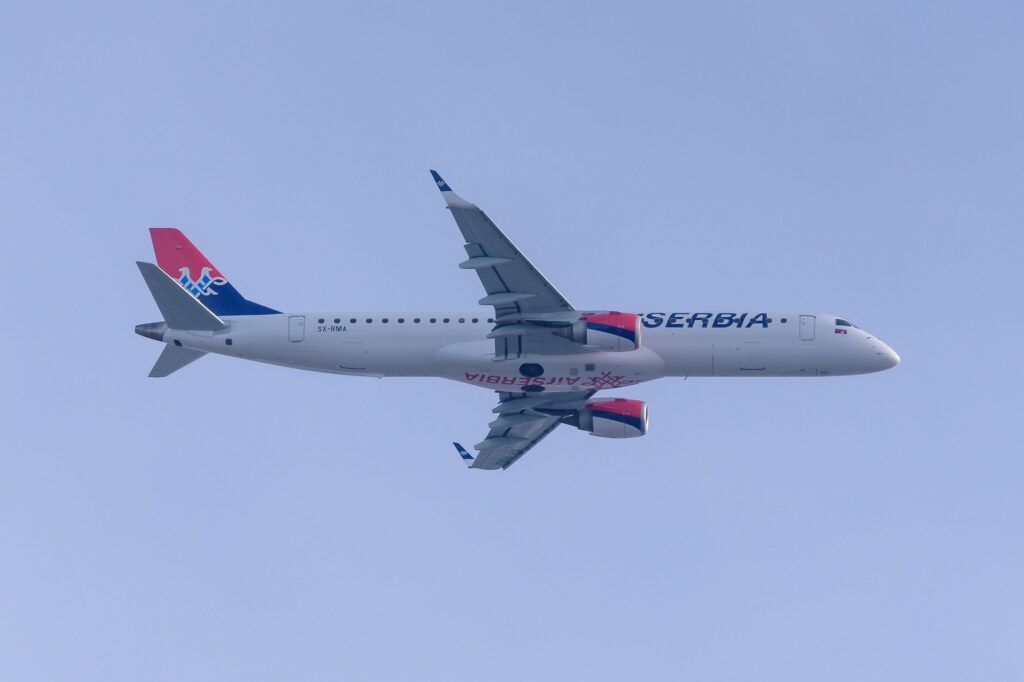 Air Serbia Embraer 195 aircraft