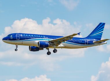 Aircraft Airbus A320-214 4K-AZ79 of AZAL Azerbaijan Airlines landing at Domodedovo international airport