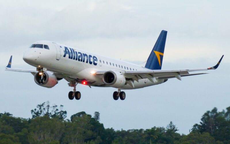 An Alliance Airlines Embraer E190 aircraft