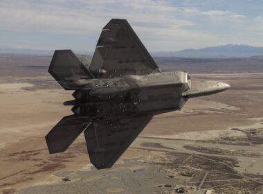 An F-22 Raptor fighter assigned to the 411th FLTS