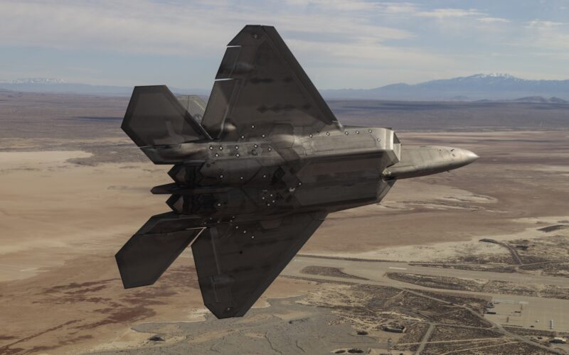 An F-22 Raptor fighter assigned to the 411th FLTS