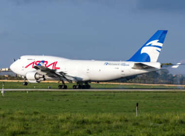 Astral (Air Atlanta Icelandic) Boeing 747-412 (Reg TF-AMA) landing