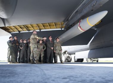 B-52 Stratofortress crews from the 23rd Expeditionary Bomb Squadron and 49th Test and Evaluation Squadron participated in hypersonic weapon familiarization training (1)