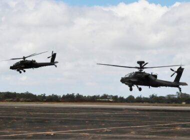 Boeing AH-64E Apache Guardian attack helicopters