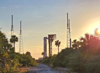 Boeing Starliner rocket on the launch pad