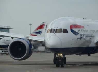 A corgi's butt was spotted on a British Airways business class between Miami and London