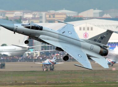 Chinese-Pakistani CAC-PAC JF-17 taking off