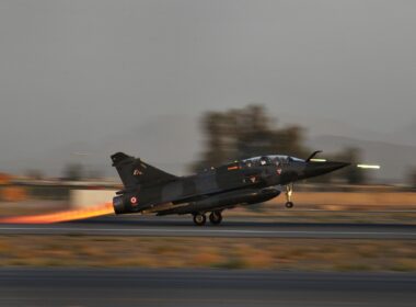 Dassault Mirage 2000D fighter-bomber takeoff