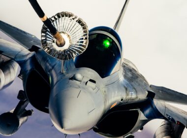 Dassault Rafale fighter flying as part of Operation Inherent Resolve