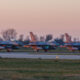 Dutch F-16 fighter jets on the apron