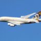 Etihad Airways Airbus A380 returned to service with its flight to London Heathrow Airport LHR