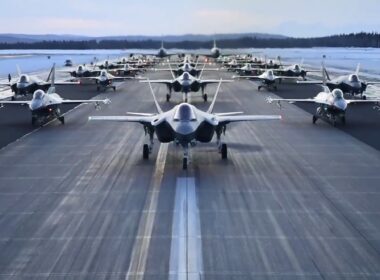 Lockheed Martin F-35 and F-16 elephant walk