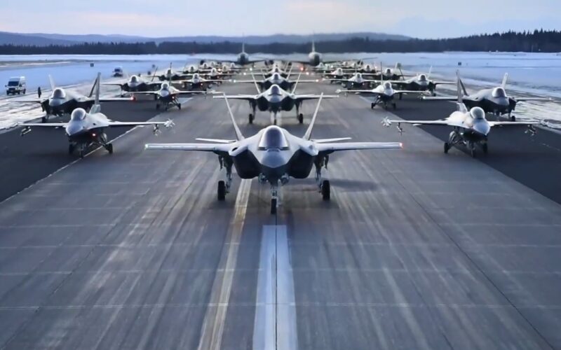 Lockheed Martin F-35 and F-16 elephant walk