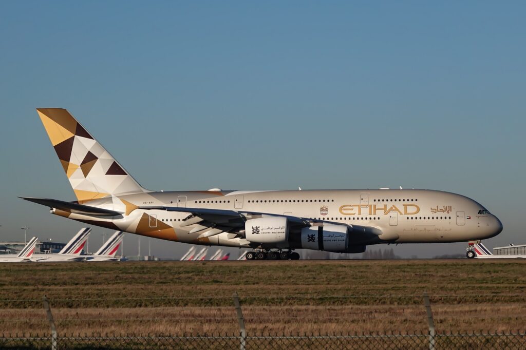 Etihad Airways restored its third Airbus A380