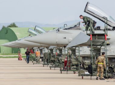 Eurofighter Typhoon lined up in Italy