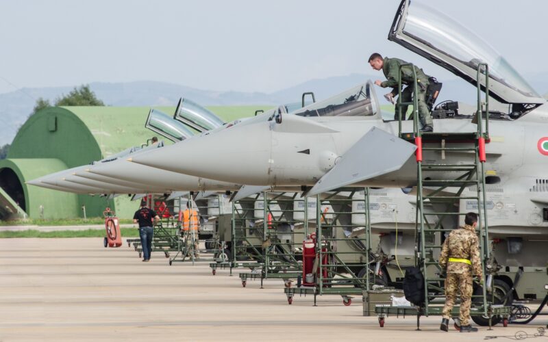 Eurofighter Typhoon lined up in Italy