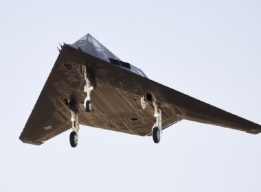 F-117 Nighthawk taking off