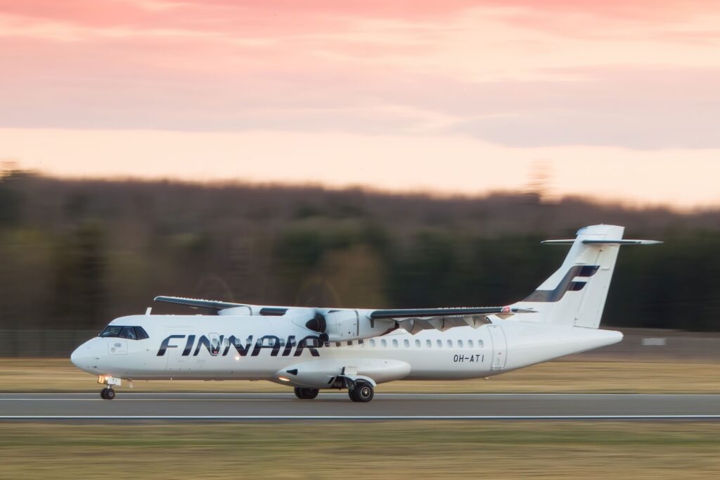 Finnair ATR at Tartu Airport, Estonia